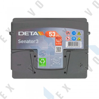 Аккумулятор Deta Senator 3 Carbon Boost 53Ah R+ 540A